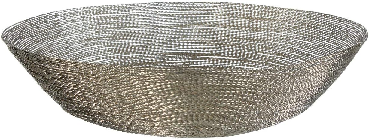 Premier Housewares Decorative Bowl, Metal, Nickel, Small