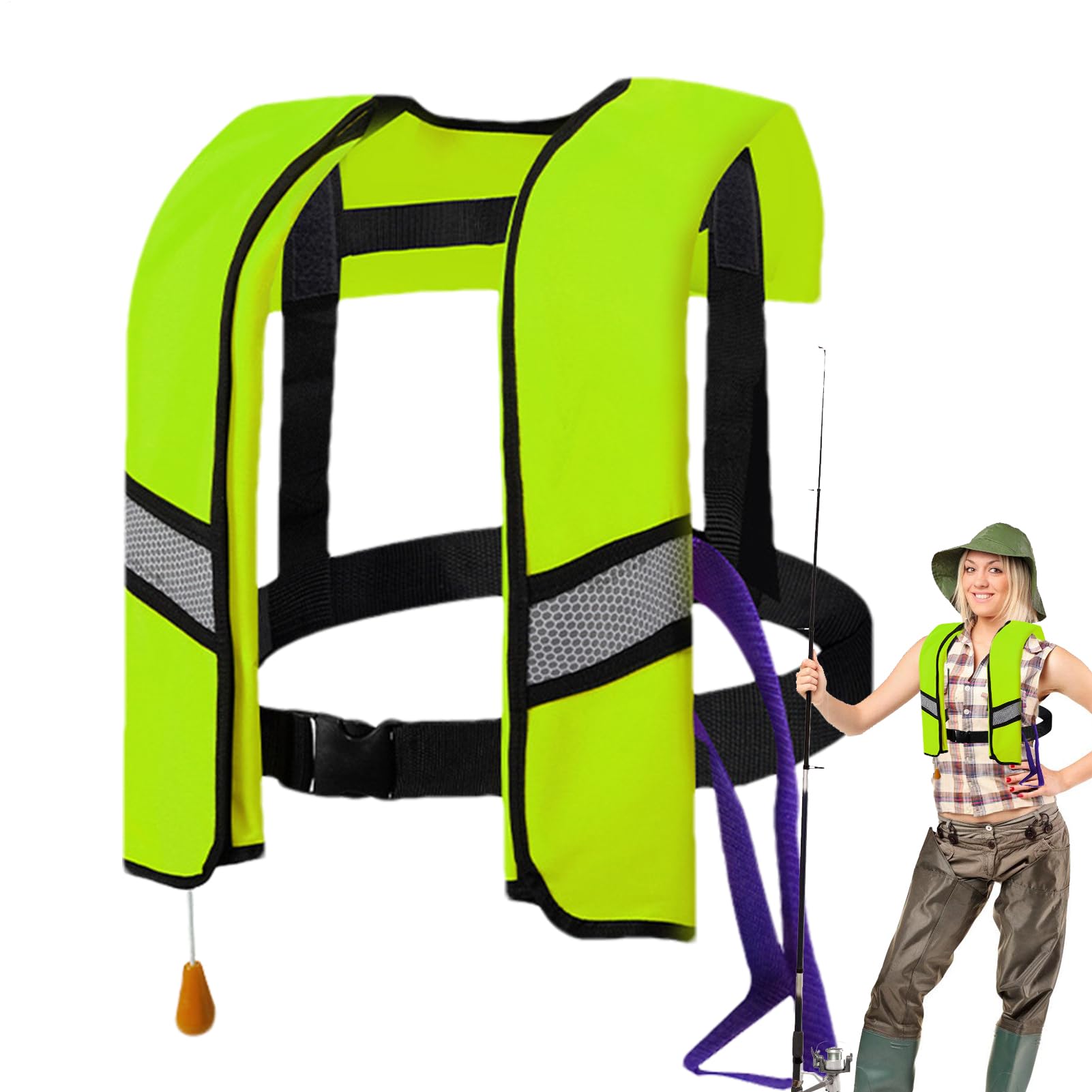 Giacche da nuoto per adulti, giubbotti di vita,Conservatori di vita per adulti - Fondazione portatile riflettente di dispositivi di galleggiamento personale in nylon gonfiabile per kayak biglietti a