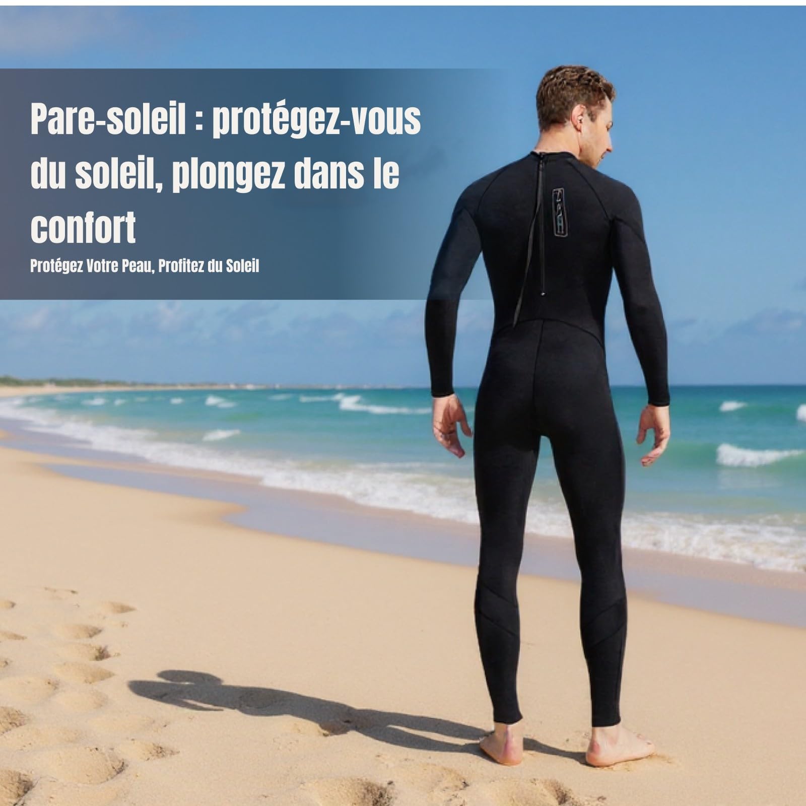 Generic Maillot de Bain Super Extensible pour Femme et Homme, Combinaison 1 Pièce avec Fermeture éclair dans Le Dos, pour La Plongée en Apnée, La Natation Sou