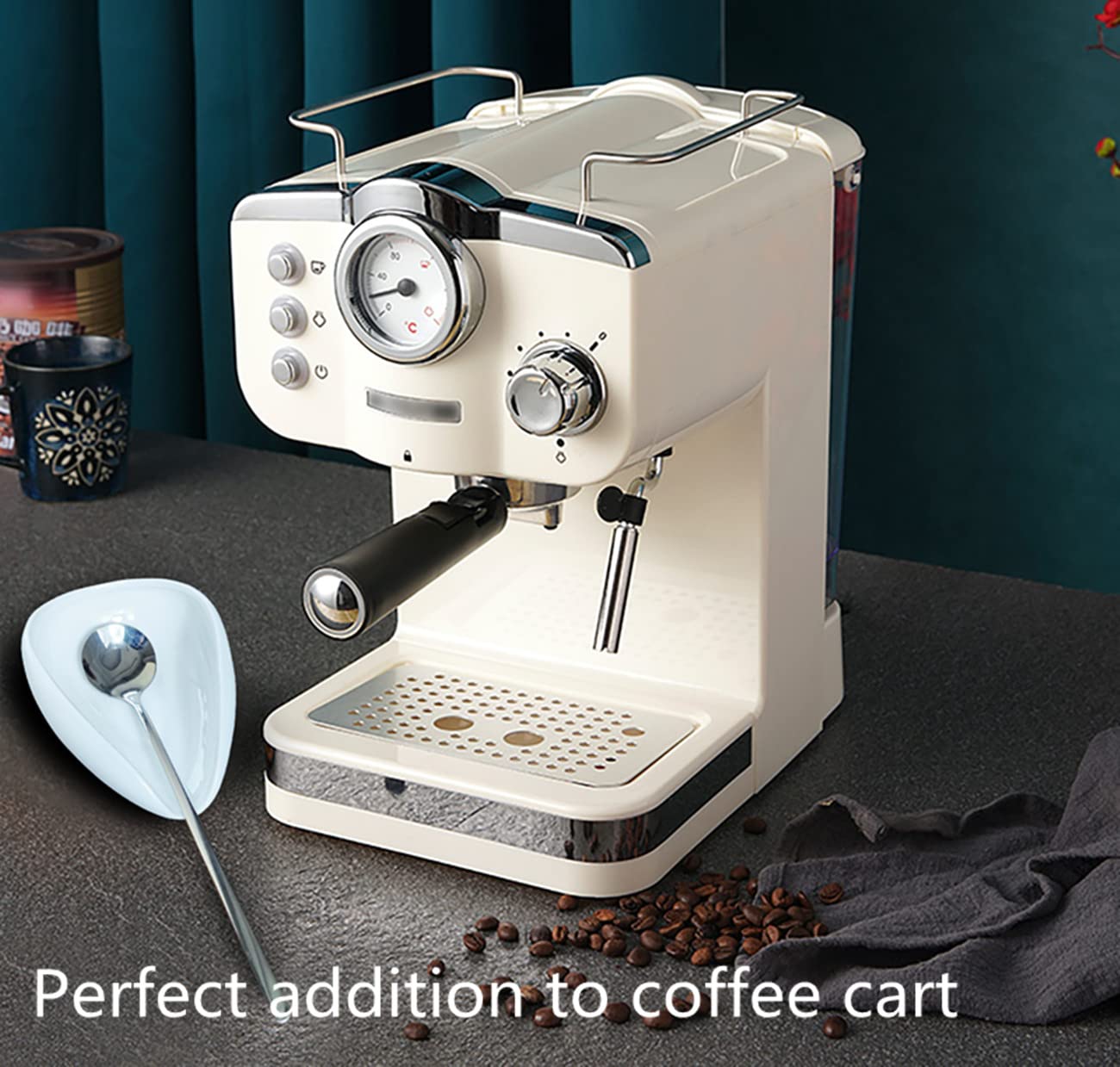 Set di 2 cucchiaini da caffè, porta cucchiaini in ceramica con 2