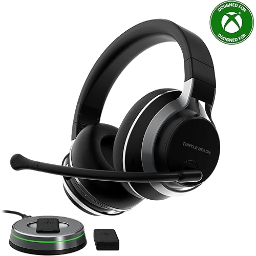 Turtle Beach Stealth Pro Multiplatform Wireless Noise-Cancelling Gaming Headset for Xbox Series X|S, Xbox One, PS5, PS4, PC, Mac, Mobile – Swappable Batteries – Black