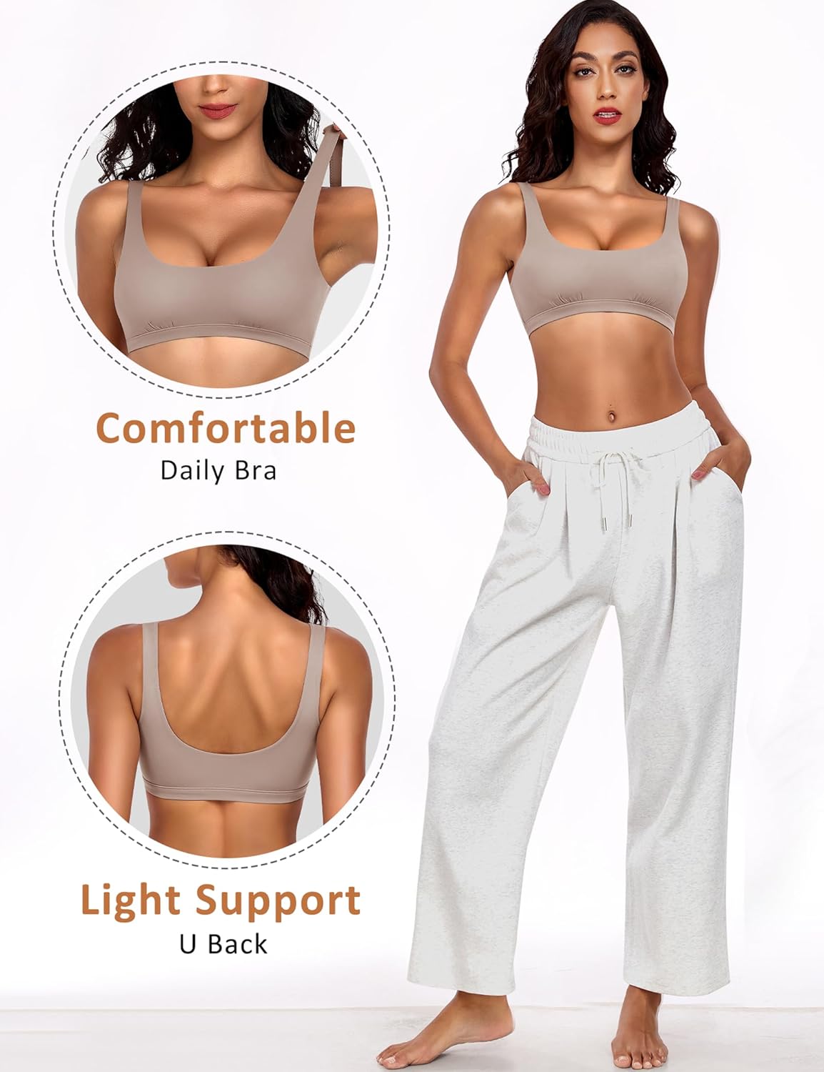 Bralettes for Women Natural Lift Wireless Bras No Underwire Light Support Sports Bra - Image 5