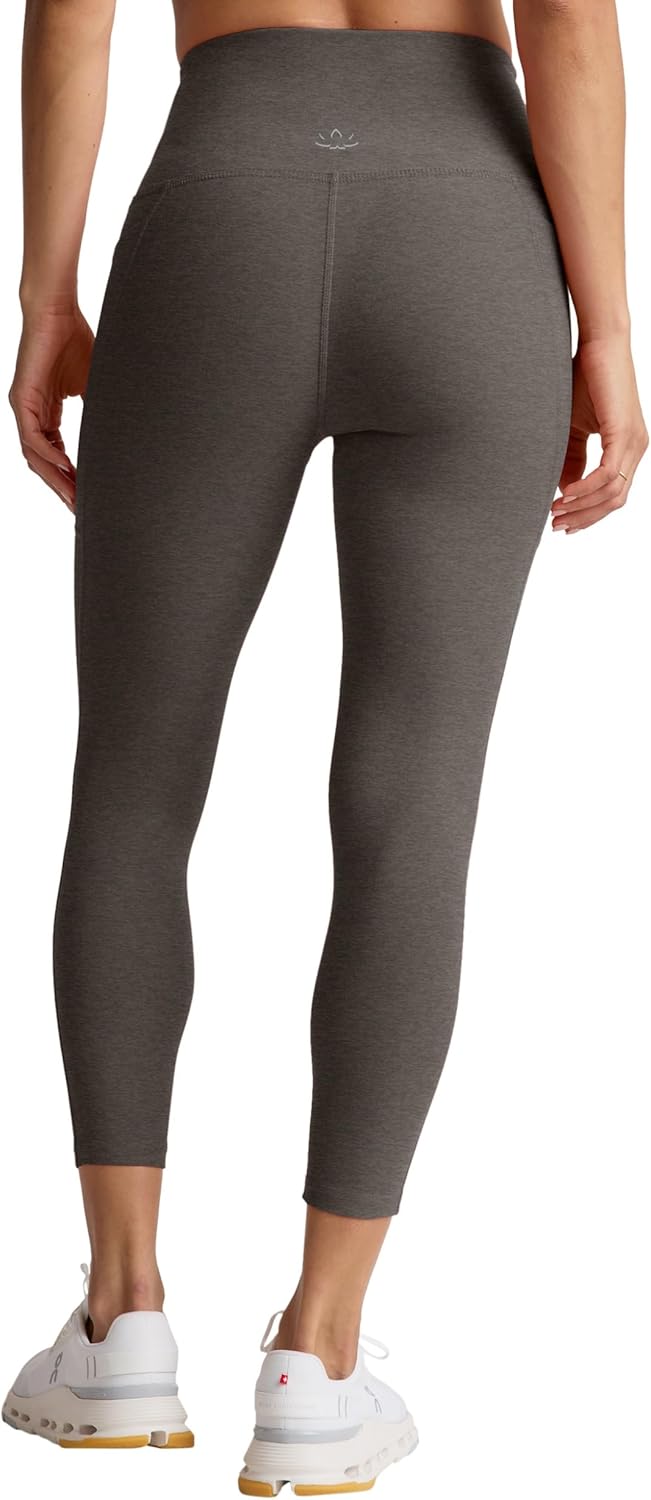 Beyond Yoga Women's Spacedye Out of Pocket High Waisted Midi Legging, True Gray Heather, XX-Small