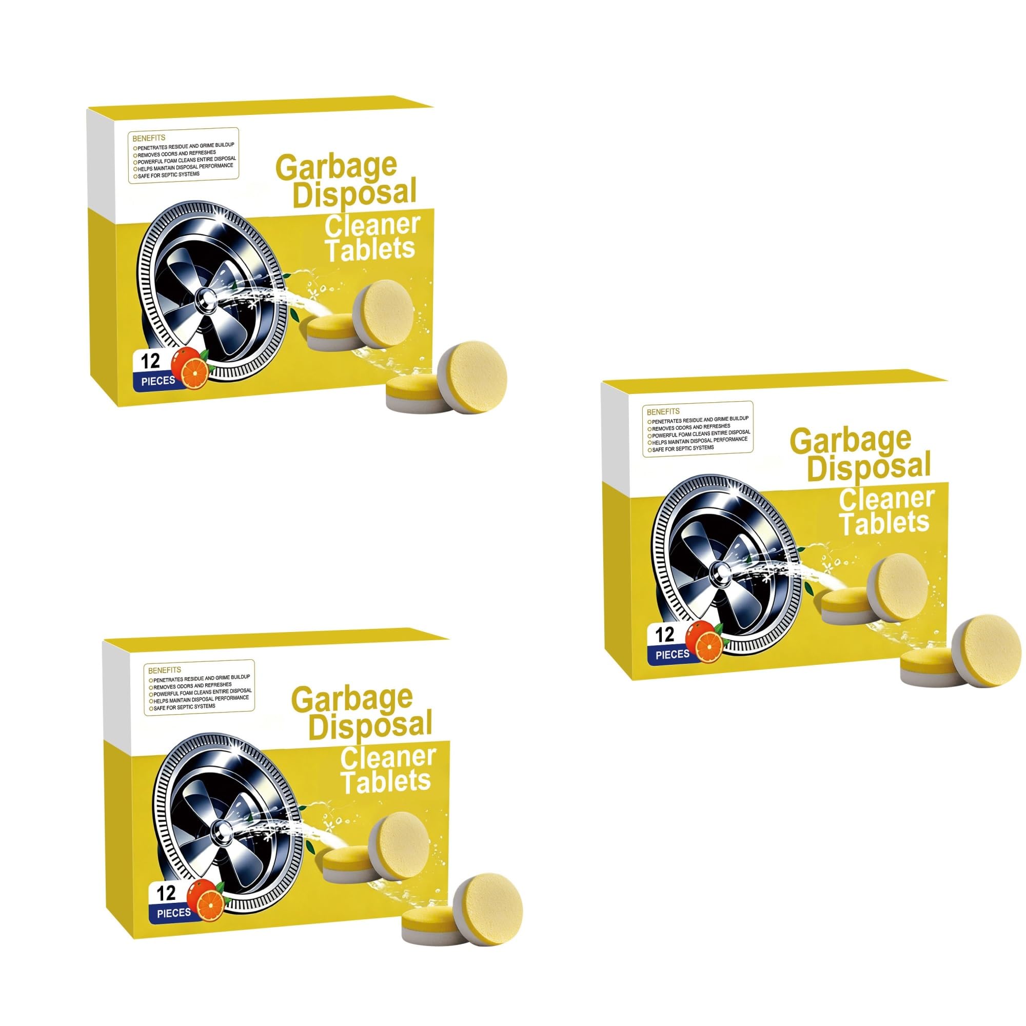 pastillas limpiadoras para lavadora 12 tabletas desodorantes limpiadoras de eliminación basura(3pcs)