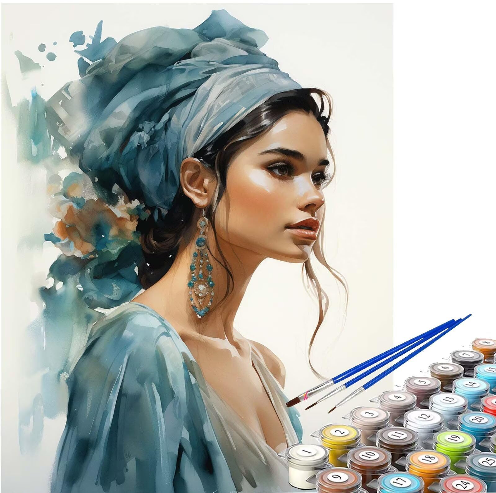 Malen nach Zahlen Erwachsene XXL 120x100 cm Groß Malen nach Zahlen Frau Paint by Numbers Hübsch Kinder Anfänger Handgemalt Ölgemälde Bastelset mit Pinseln Acrylfarbe, Wohnzimmer Deko Geschenke LE-682