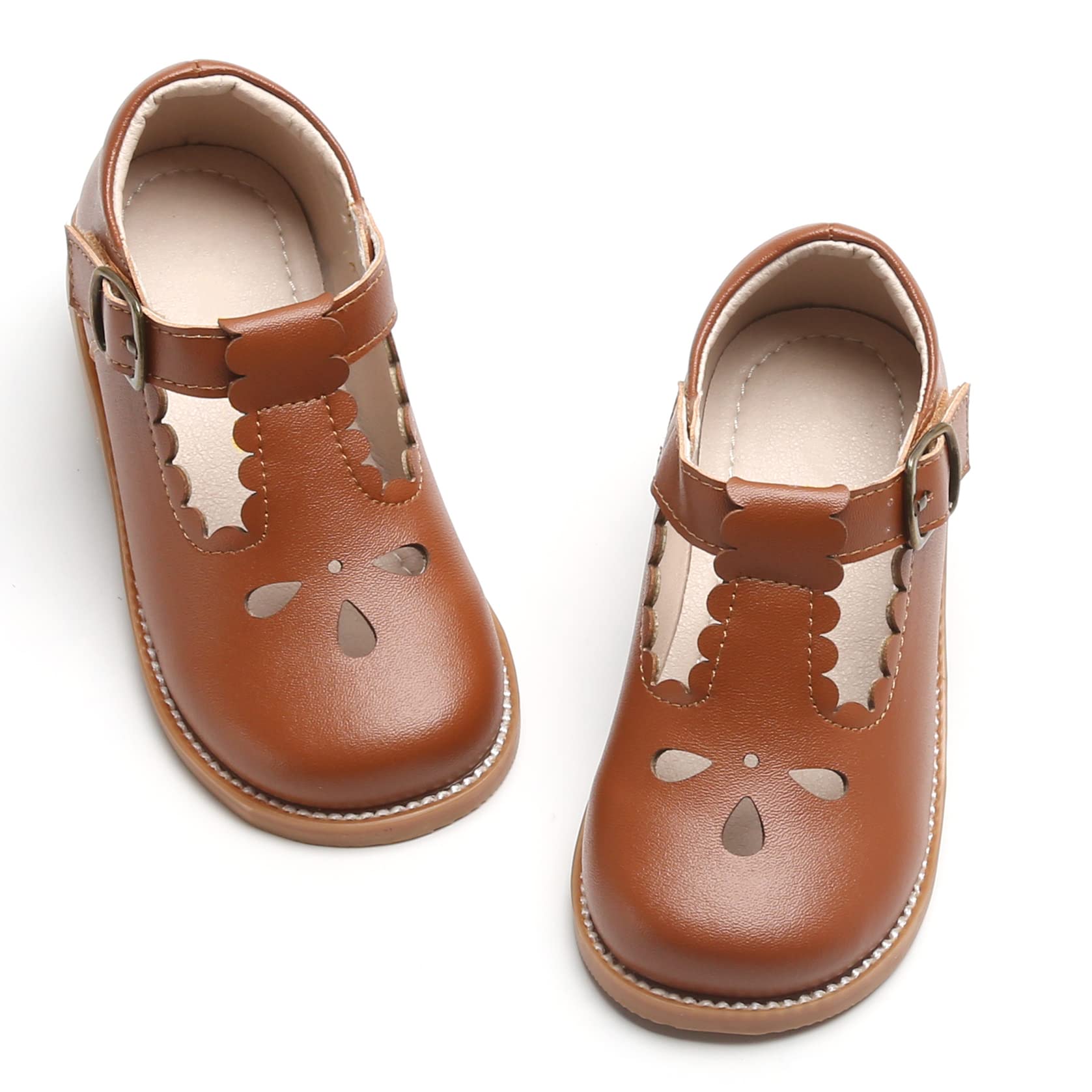 GINFIVE Toddler Girls Mary Jane School Oxford Dress Flat Shoes for Wedding