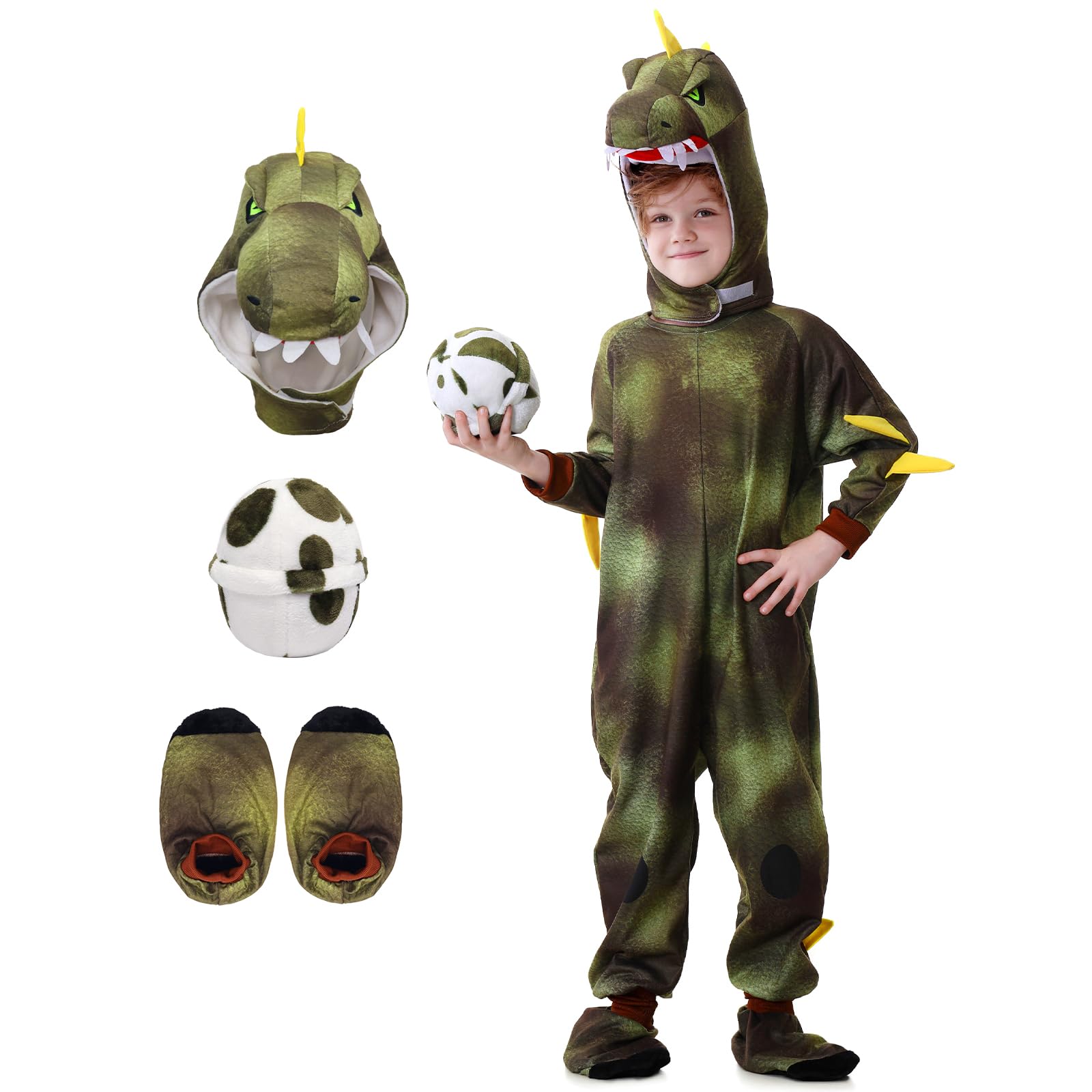 Dzorim Dino Costume Children's Fancy Dress Costume Dinosaur Boys Dino Onesie Dragon Costume for Carnival and Halloween