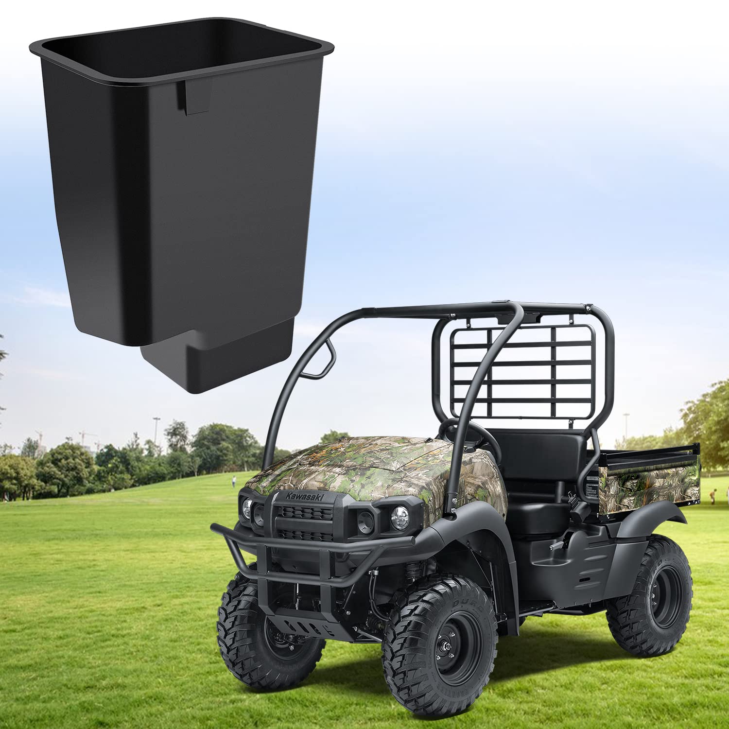 Storage Bin Under Seat Storage Box Compatible with Kawasaki Mule 2005-2024 SX 4x4 XC SE 610 4x4 Models Replace for #99999-0054 UnderSeat Passenger Seat Storage Bin, 28 Liters