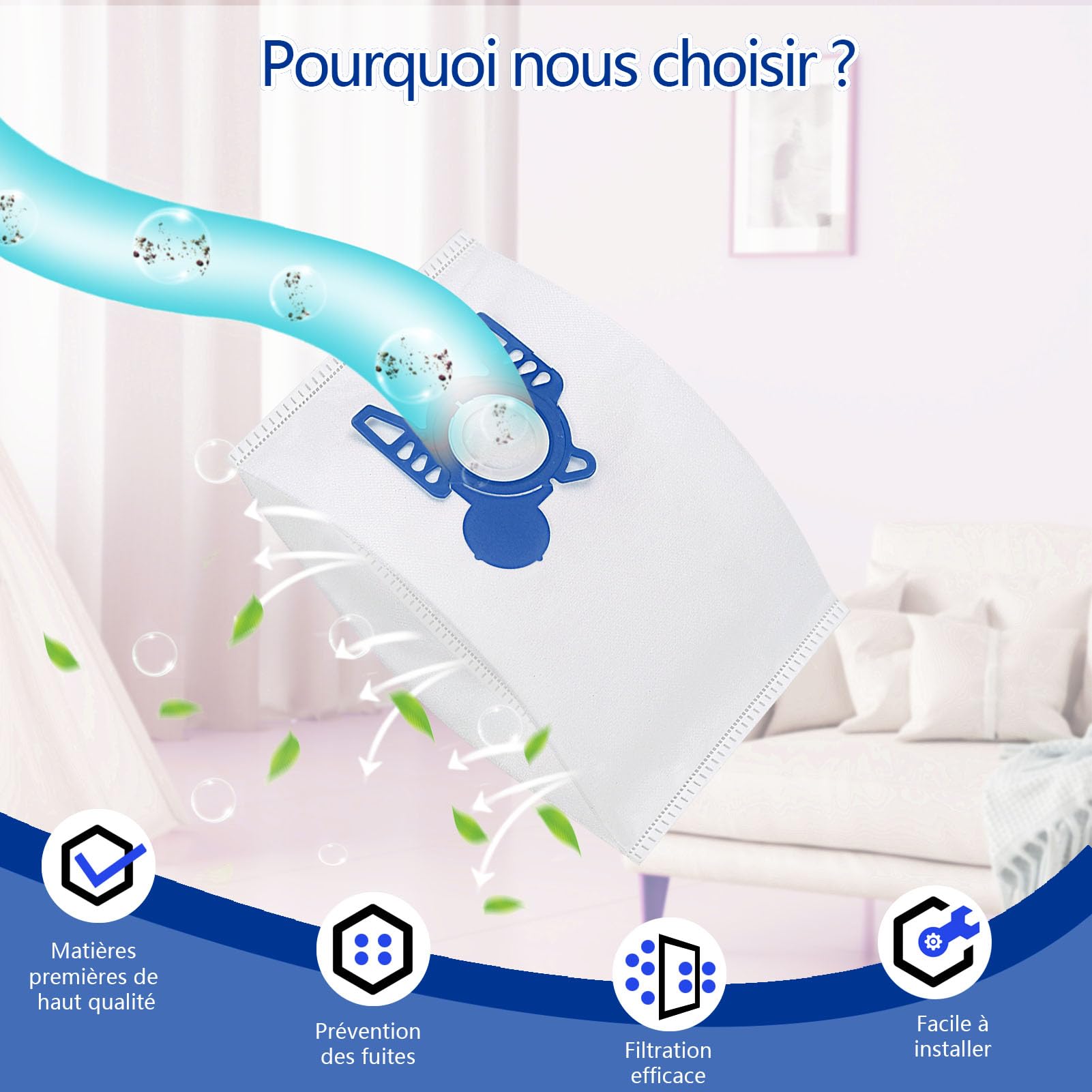 10 Pi&egrave;ces Sac Aspirateur Sacs &Agrave; Poussi&egrave;re Pour Aspirateur Pour Miele Compact C1, C2 Sac 3D Efficiency S700 S241 S256i S4000 S4999 73227869