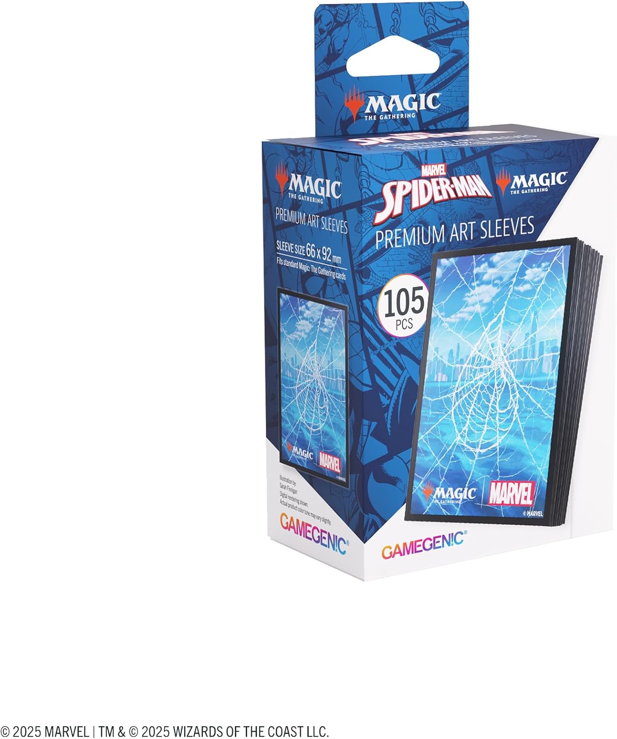 Gamegenic Magic: The Gathering Marvel’s Spider-Man Premium Art Sleeves - Spider-Man Island - 105 Matte Textured Card Sleeves with Full-Color Artwork, Tournament-Ready & Plastic-Free Packaging