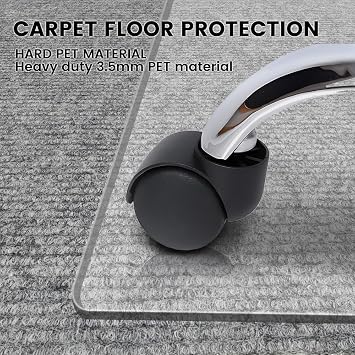 Office Chair Mat - Heavy Duty, 47x32, 1/7 Thick, Flat Shipping, Suitable for Carpet and Hardwood Floor