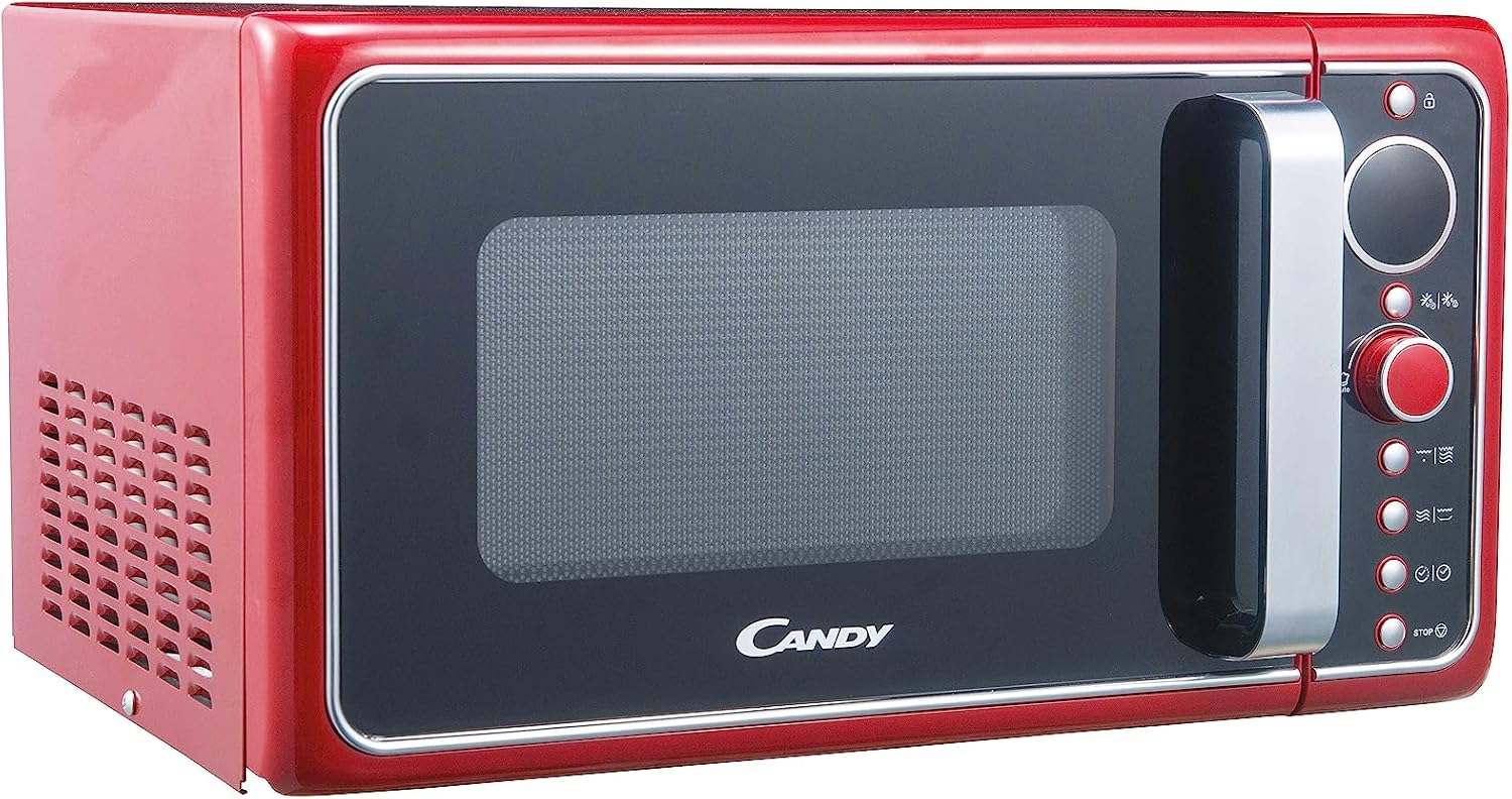 Candy Divo DIVO G25CR Forno a Microonde con Grill, 900 W, 25 Litri, App hOn, Ricette Automatiche, Programma Defrost, 48,3x42,5x28,1 cm, Rosso