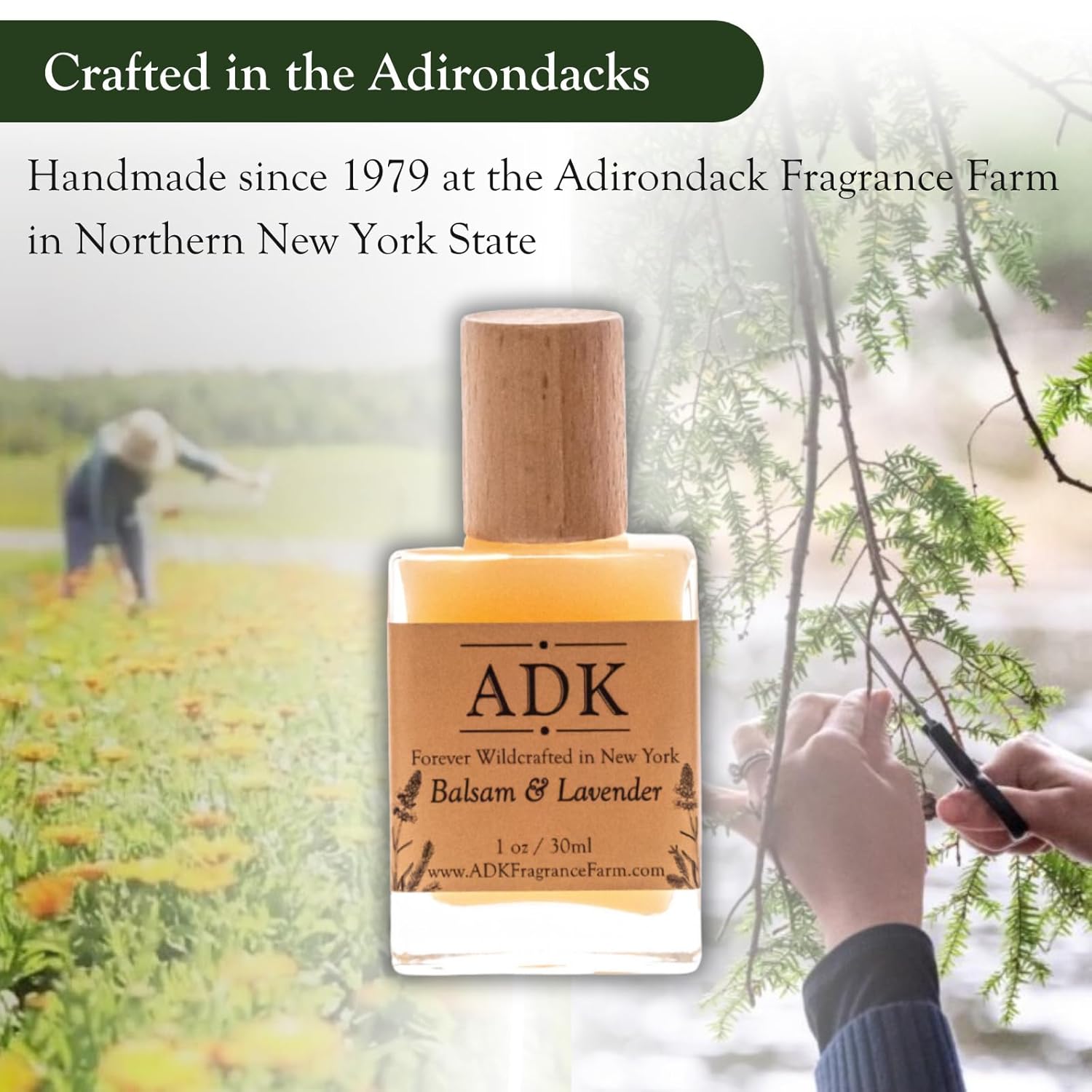 ADK Balsam & Lavender Artisan Perfume Spray 1 oz (30 mL), Natural Hypoallergenic & Clean Perfume for Women & Men with Notes of Lavender, Tangerine, Vanilla, Mint & Balsam Fir