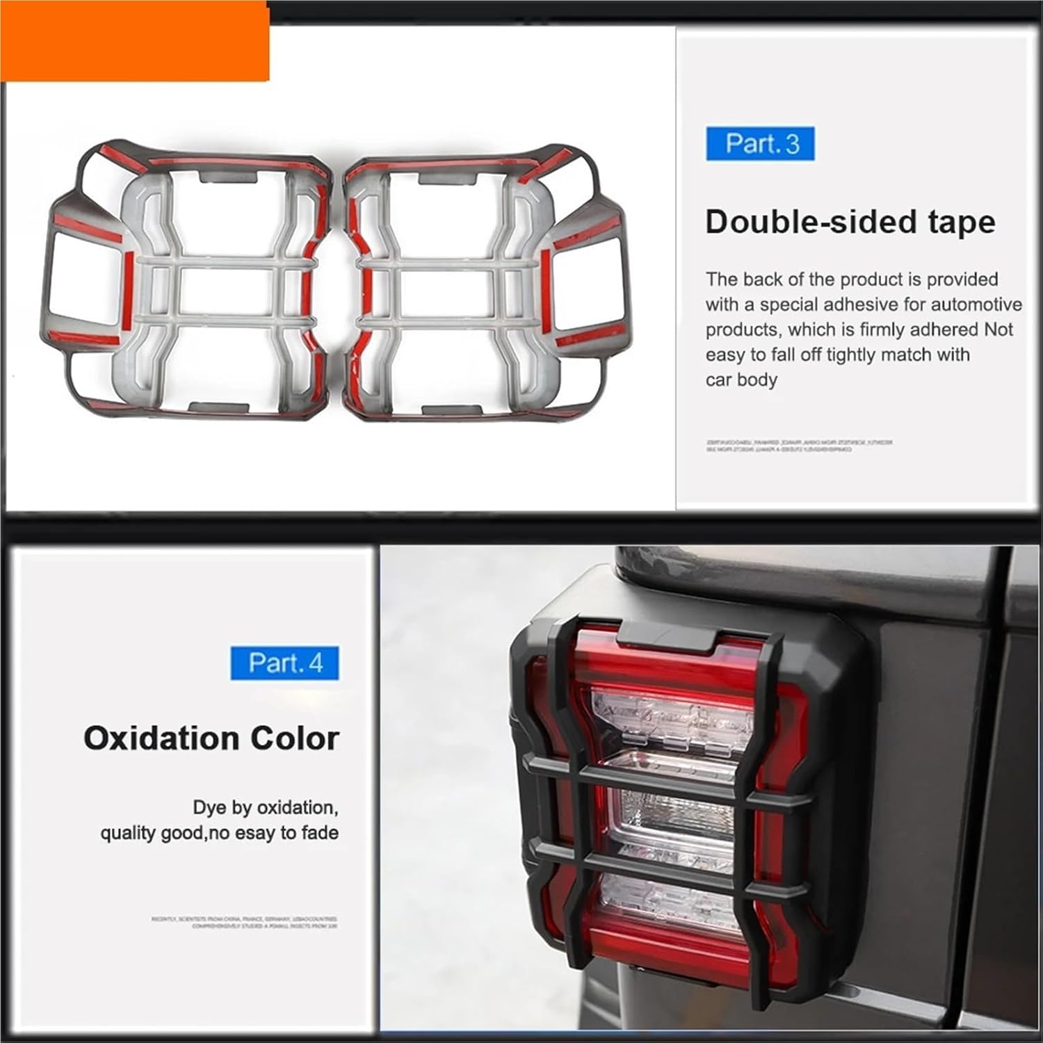 Lamp Hoods Compatible For Jeep Wrangler JL Car Tail Light Cover Rear Lamp Guards Protector Accessories For Jeep Wrangler JL 2018 Up(B-Carbon Fiber)