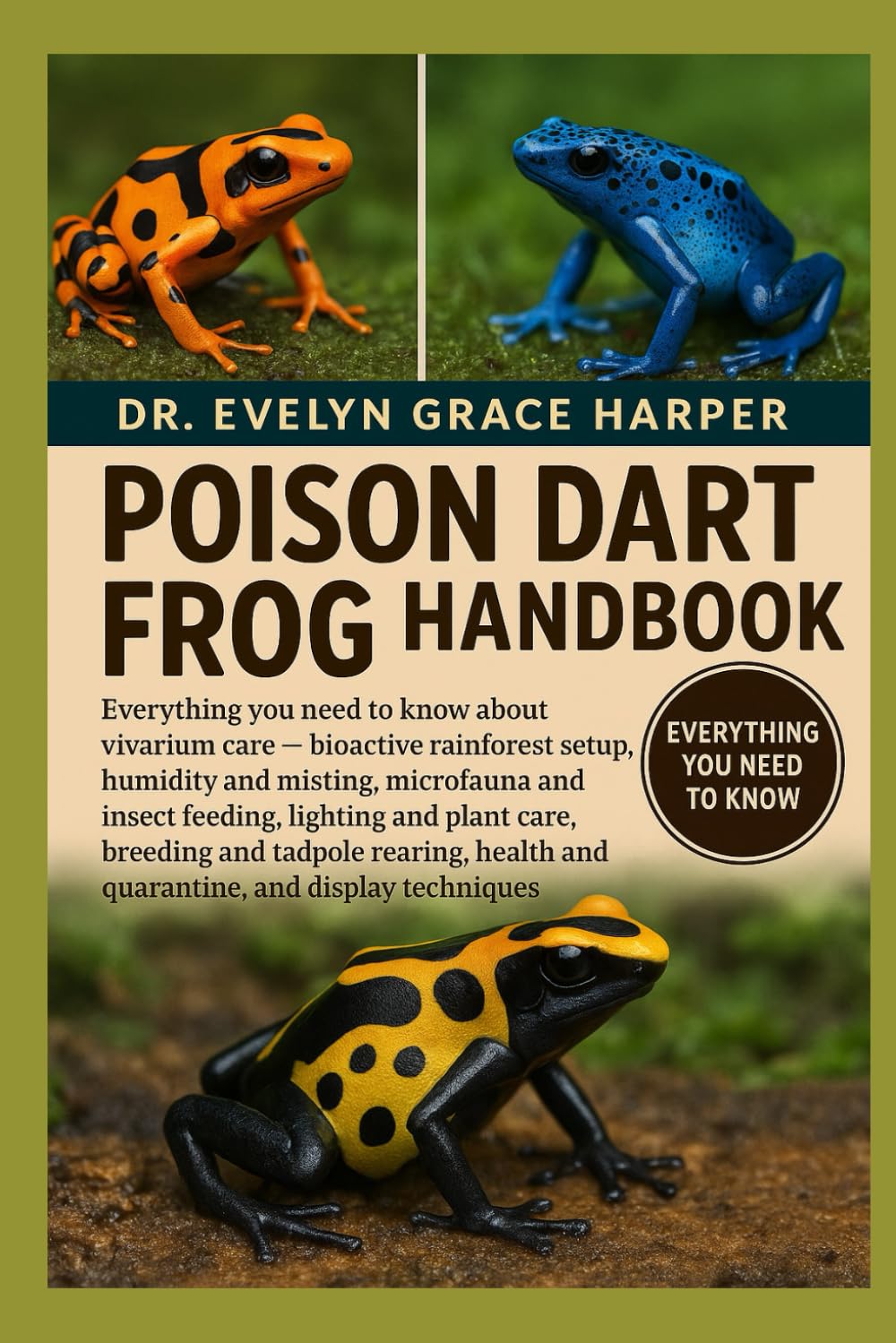POISON DART FROG HANDBOOK: Everything You Need to Know About Vivarium Care — bioactive rainforest setup, humidity and misting, microfauna and insect ... and tadpole rearing, health and quarantine