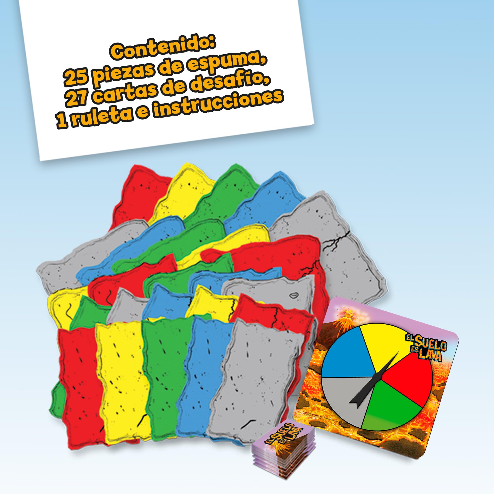 Bizak - El Suelo es Lava - Juego de Mesa Interactivo para Niños a Partir de 5 Años - Desarrolla el Equilibrio y la Coordinación - Juego Familiar para Interior o Exterior - 2 a 6 Jugadores (64554532)