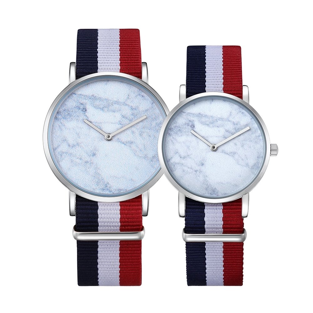 Montre Quartz Couple LULI 6812 Troll Dial avec Cadran en Alliage et Bracelet Nylon
