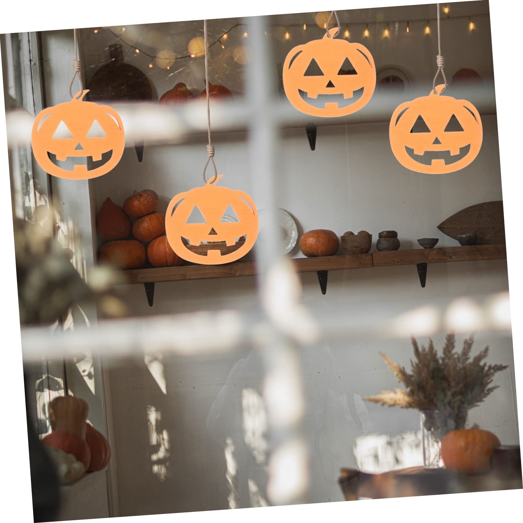 LOPOTIN 40Pcs Citrouille En Bois Inachevée, Halloween Tranche