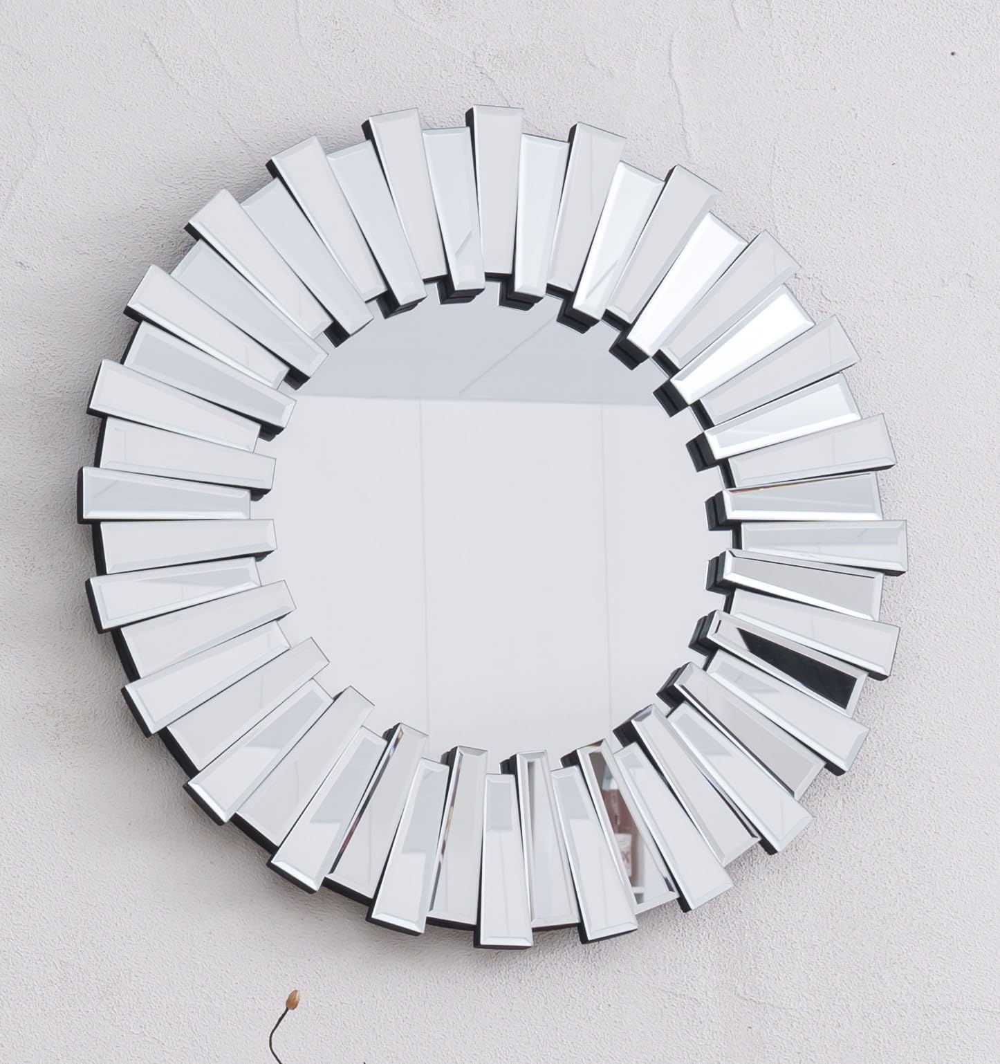 Comfy Living Silver Decorative Round Sunburst 3D Wall Mirror, 60Cm X 60Cm Or 80Cm X 80Cm (60Cm X 60Cm)