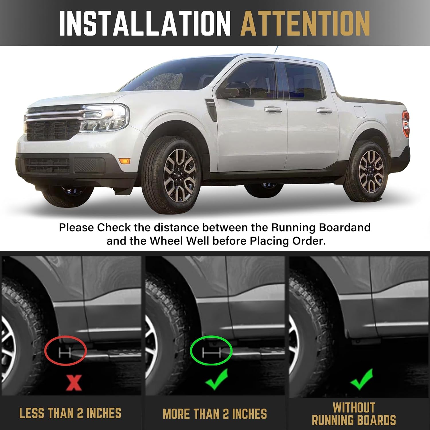 RMOURTEKK Mud Flaps for Ford Maverick 2026 2025 2024 2023 2022 Accessories Front & Rear Mud Guards Splash(Set for 4 Pcs) No Drilling Required