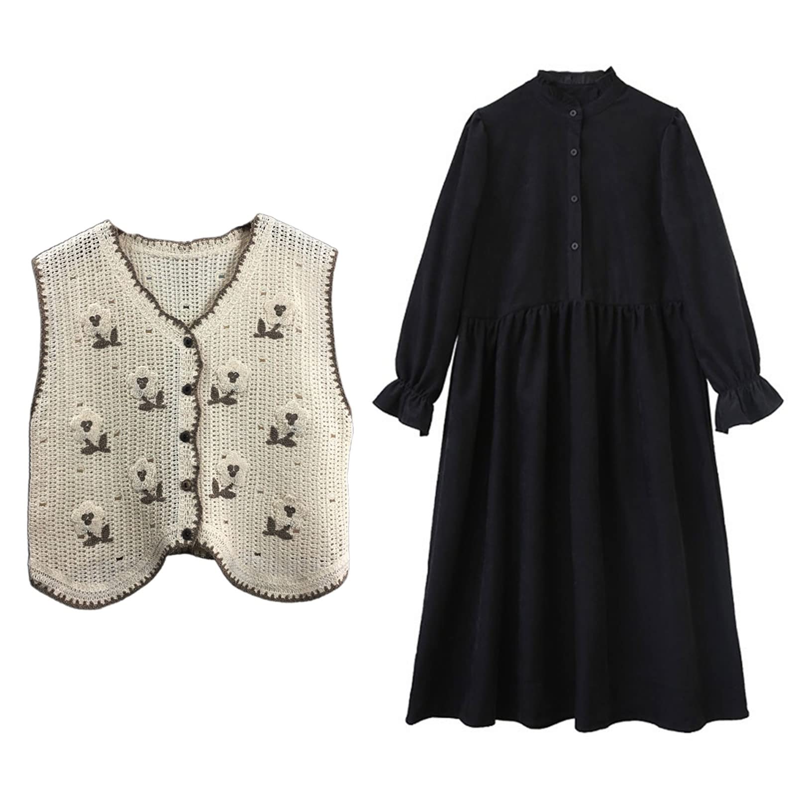 Women Crochet Knit Cardigan Korean Bohemian Style Vintage Colorful 