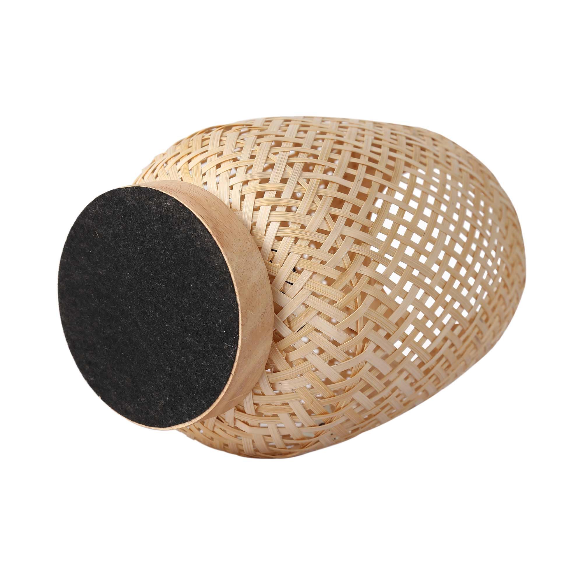 BARCELONA LED – Lámpara de Mesa de Mimbre y Madera "Ruka" – Diseño Artesanal con Pantalla Enrejada. Estilo Rústico, Boho Natural. E27 – Lámpara de sobremesa ideal para Salón, Dormitorio.