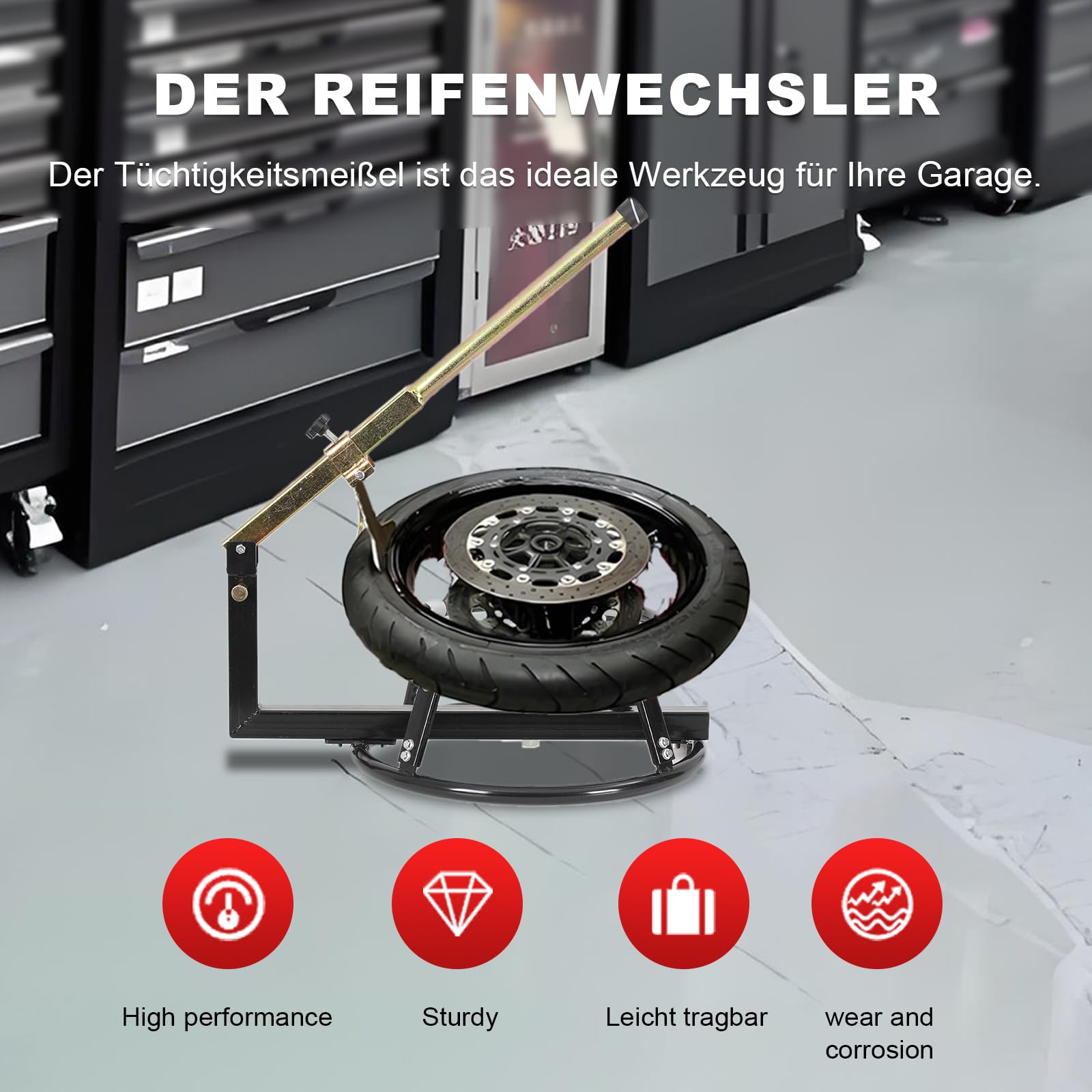 Motorrad Reifenmontage für Felgen 16"-21", Reifenmontiergerät Reifenmontagegerät für Motorradreifen, Reifenwechsler Reifenmontage Werkzeu Montagegerät für schnellen Reifenwechsel & Demontage