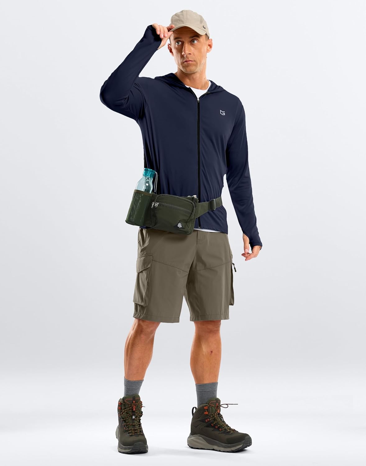 G Gradual Men's UPF 50+ Sun Protection Hoodie Jacket Lightweight Full Zip Hoodies Long Sleeve Shirts for Men Hiking Fishing - Image 3