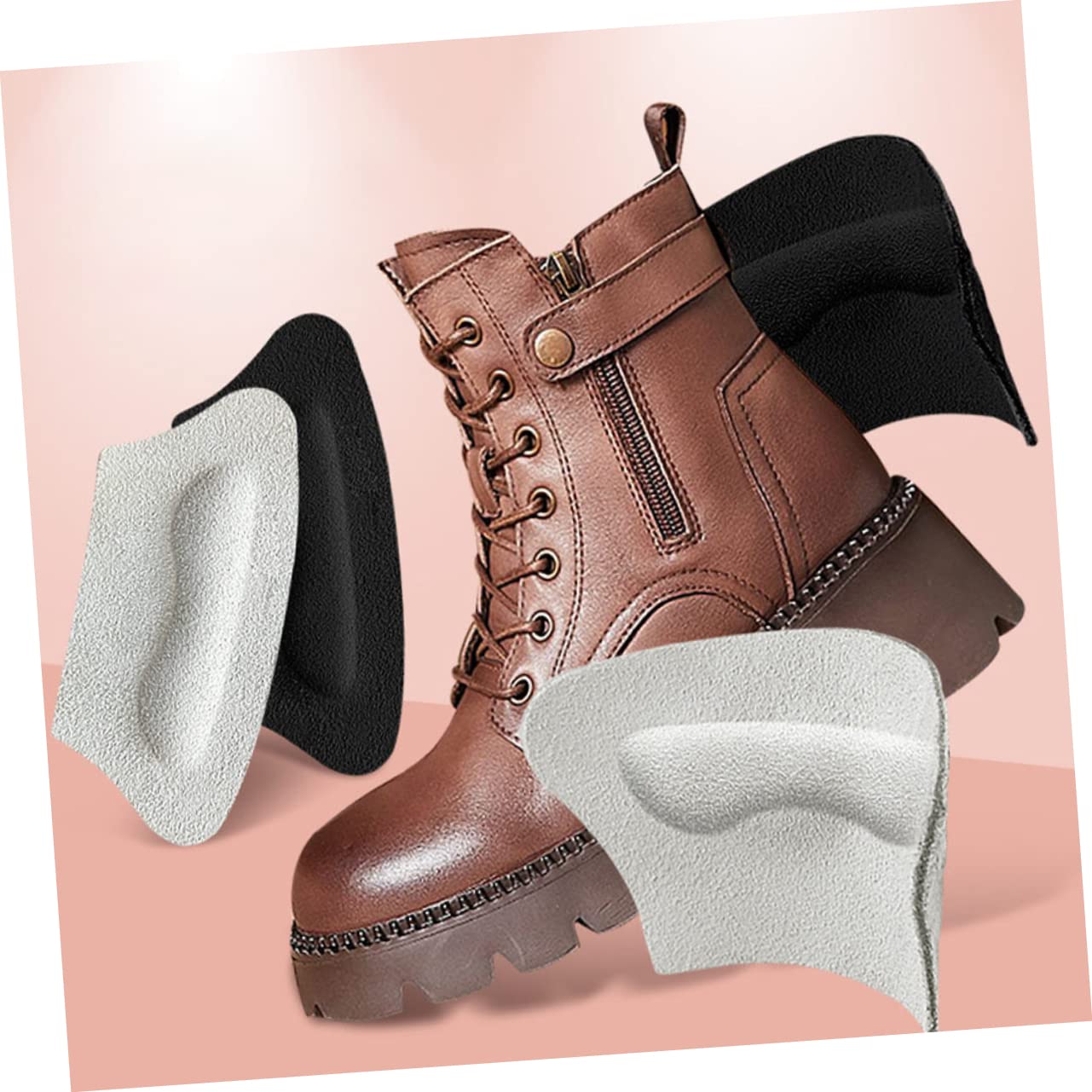 SOLUSTRE 10paare Selbstklebende Fersenpolster Für High Heels Weiche Unsichtbare Ferseneinlagen Linderung Von Fußschmerzen Und Rutschfestigkeit Für Damen-schuhe Schwarz Und Beige