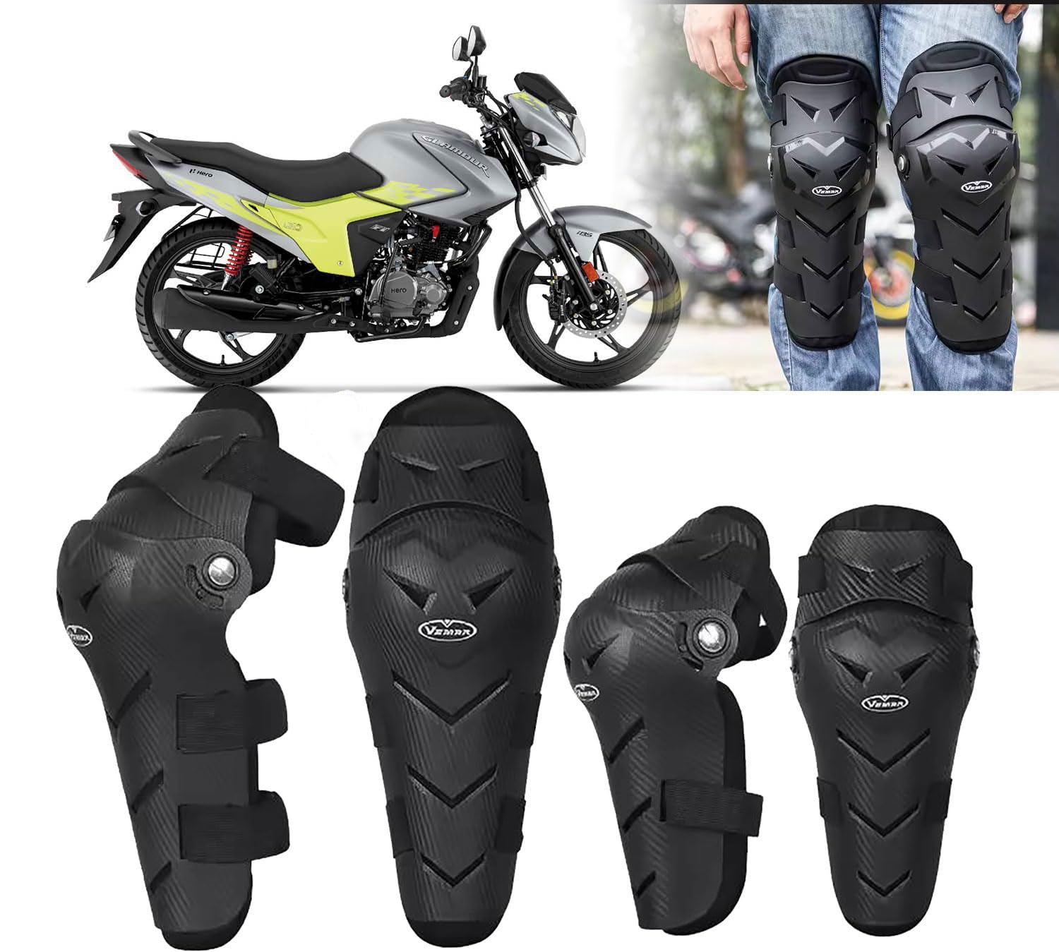 Auto Pearl Protective Knee Sleeve 2 Pcs, Black Arti-Lage Foam Pads compatible with Glamour Blaze