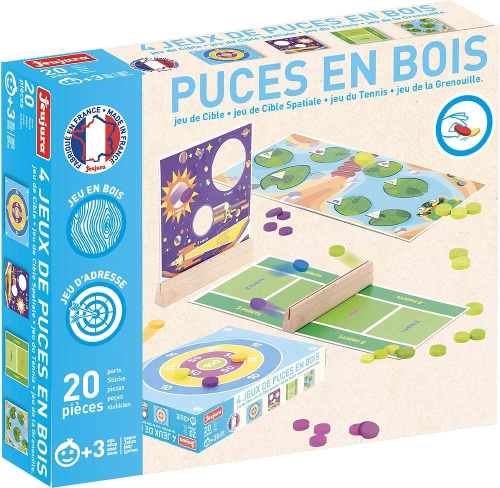 Jeujura -Fleas Game-4 Games Board Games, Multicolor (J8451)