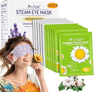 ProCIVFSA/HSA Eligible 20 Packs Steam Eye Masks, Warming Eye Masks for Dark Circles, Disposable Self-heating Hot Eye Mask Soothing Headache, Dry Eyes, Heating Eye Mask for Stress Eye Fatigue Relief
