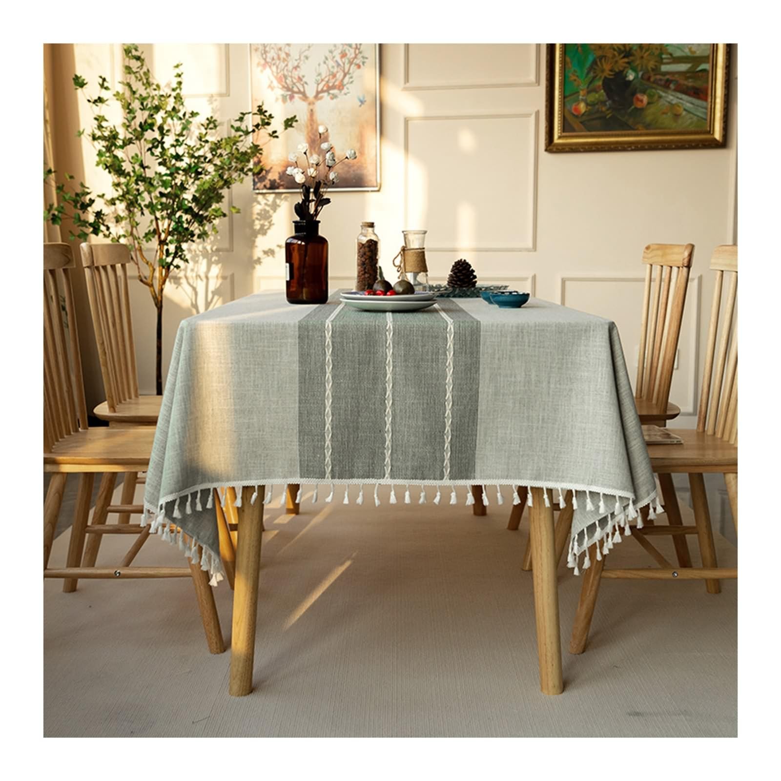 Nappe cuisine rectangulaire gris clair 60x60 nappe moderne lin