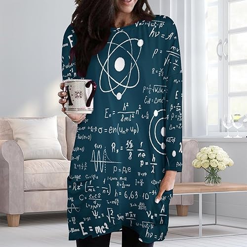 Miniatura 4 de Physical Mathematics Science Formula Women's Sweatshirts Long Sleeve Pullover Tees Tops Crewneck T Shirts with Pockets