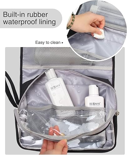 Miniatura 2 de Relavel Neceser colgante de viaje para hombres y mujeres, kit de viaje, bolsa de afeitar, bolsa de maquillaje grande impermeable, bolsa de lavado,