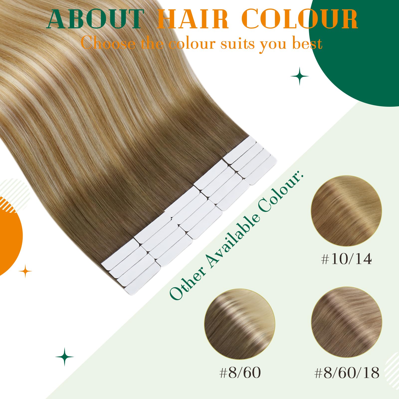 Easyouth Ombre Tape in Hair Extensions Human Hair Balayage Tape in Extensions Real Human Hair Brown to Blonde Balayage Tape in Human Hair Extensions Tape ins Remy 12 Inch 30g 20Pcs - Image 4