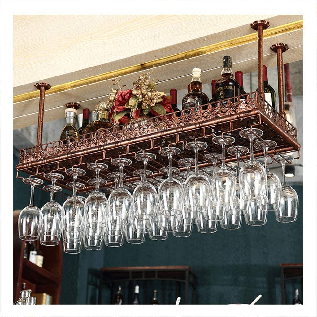 Support de verre à vin à l'envers en fer et rangement de bouteilles de vaisselle
