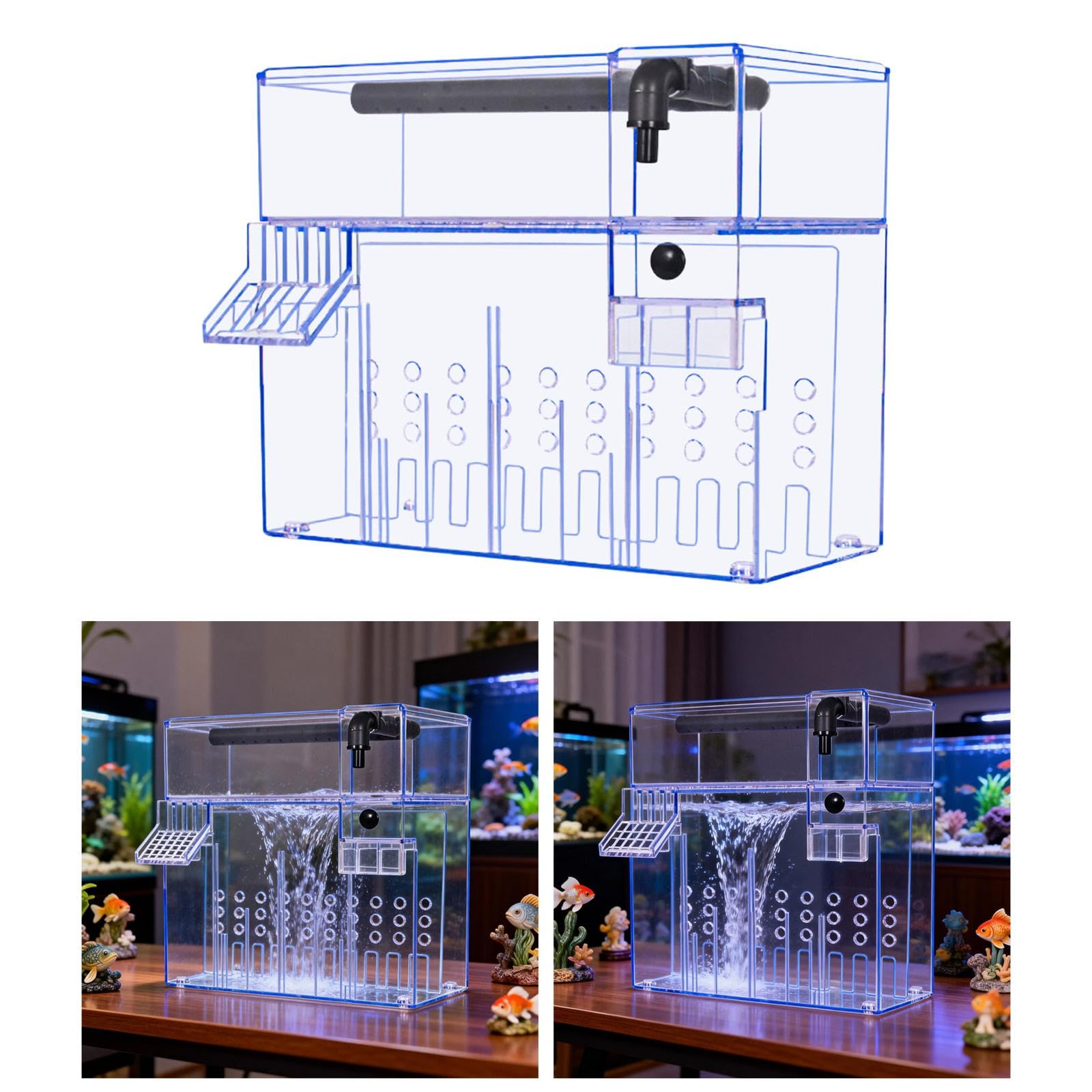 Caja para Peces, Doble para Accesorios de Acuario, Caja Colgante con Tapa para Terrarios de Tortugas para Uso Doméstico, 26 Cm X 13.5 Cm X