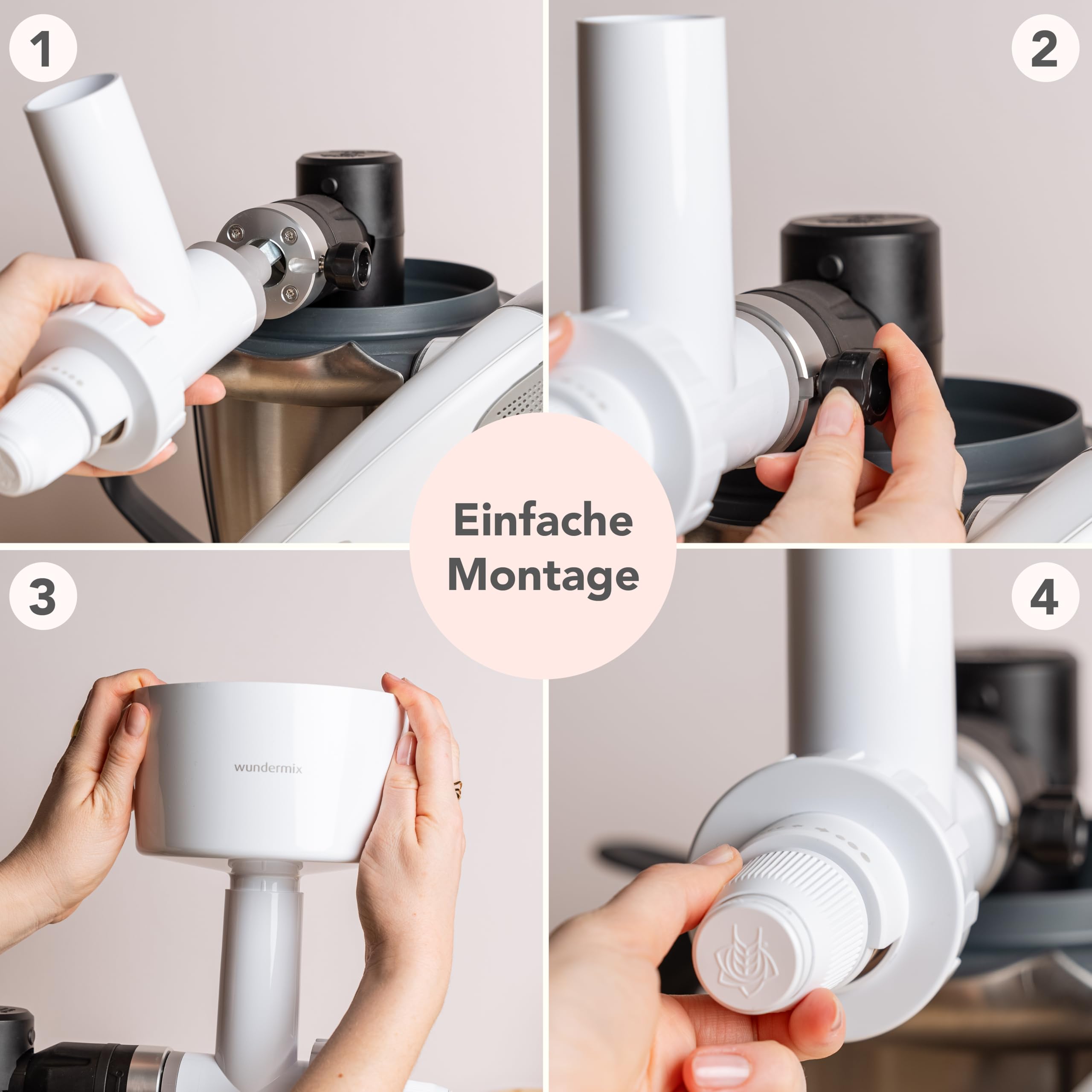Wundermix - WunderCentix® Achse + Getreidemühlenaufsatz für TM6, TM5 | Frisches Mehl, Gewürze & Schrot mahlen, Mahlgrad einstellbar, Getreidemühle für Zuhause