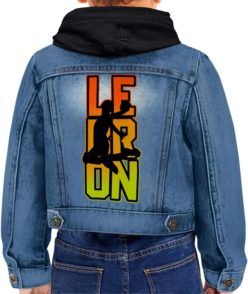 Basketball Themed Toddler Hooded Denim Jacket - Boys Items - Items for Basketball Lovers