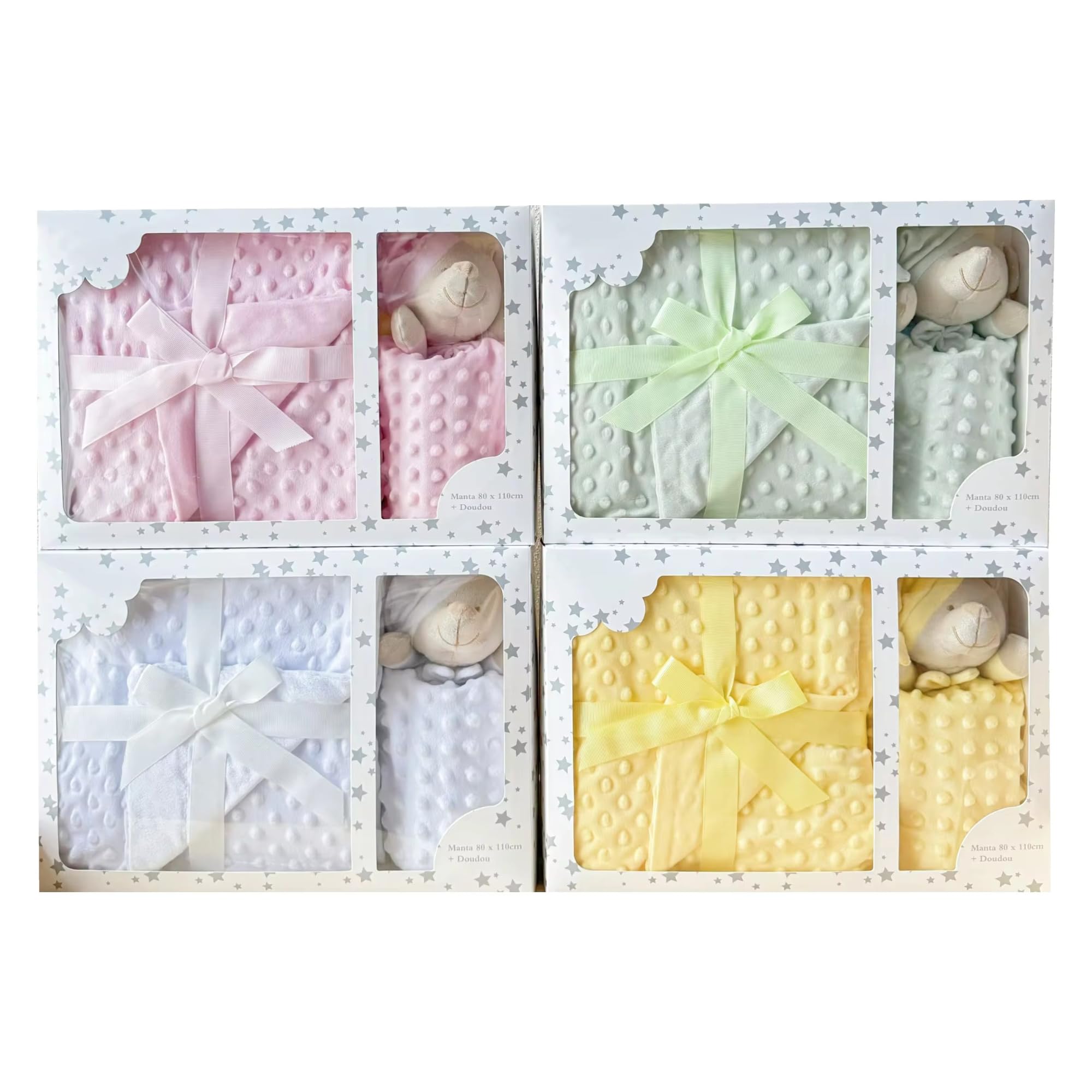 Couverture personnalisable avec nom brodé Cadeau pour parents Baptêmes Baby shower (couverture + doudou)