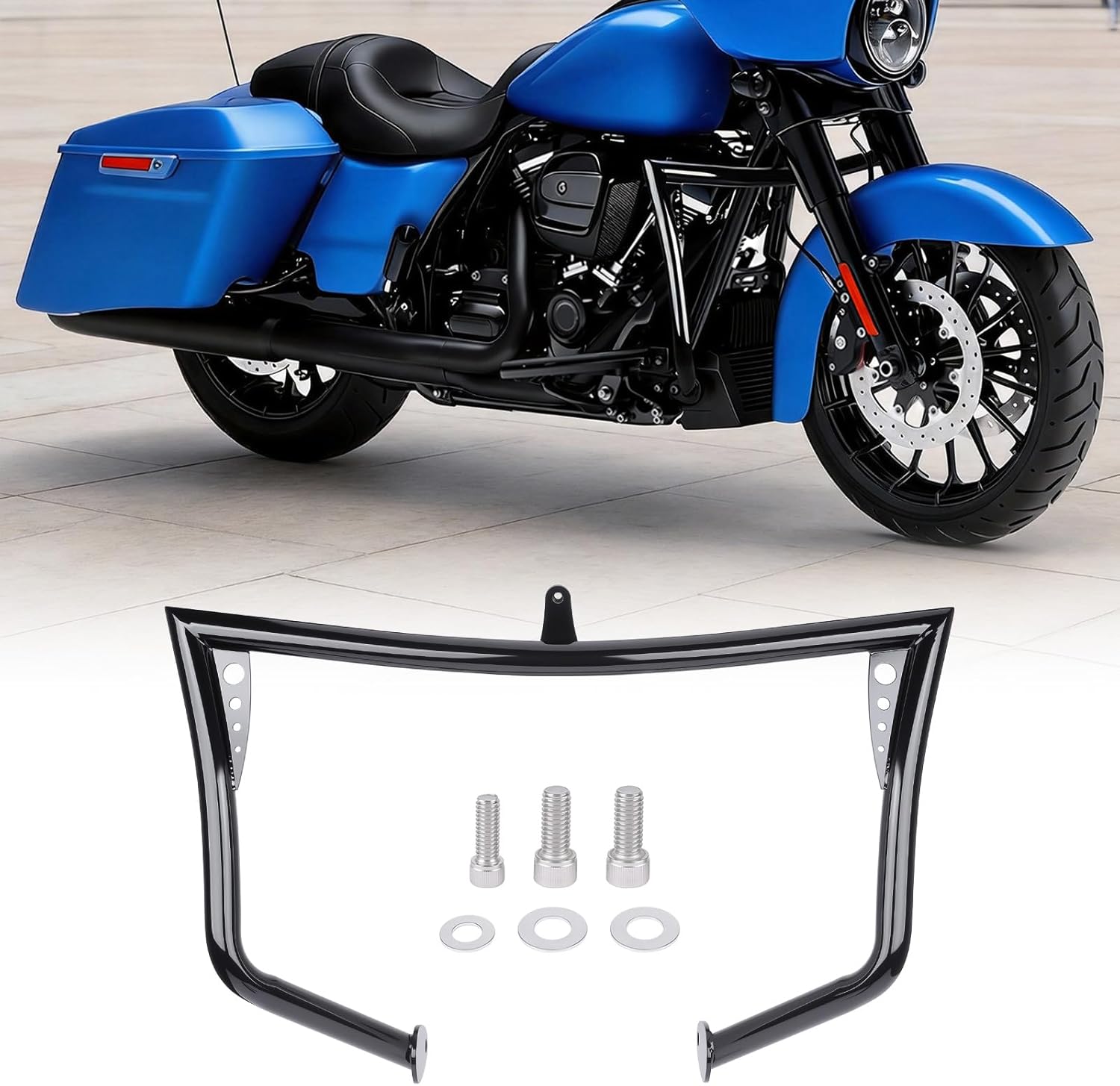 1.25" Thick Engine Guard Highway Crash Bar for Harley Davidson Touring 2009-2023 Road Glide Street Glide Road King Electra Glide CVO & Trike Front Crash Bars (Black)