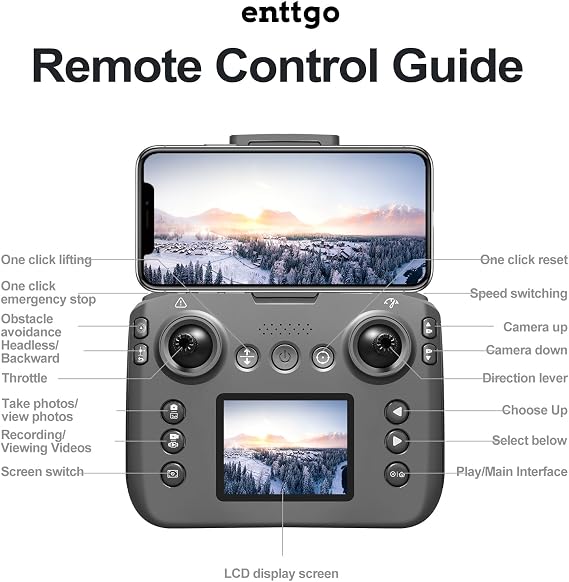 S116 GPS Drone with Screen Controller, Two-batteries, Brushless Motor, Altitude Hold, One Key Take Off/Landing, with Black Outdoor Carrying Case (White - 2 batteries)