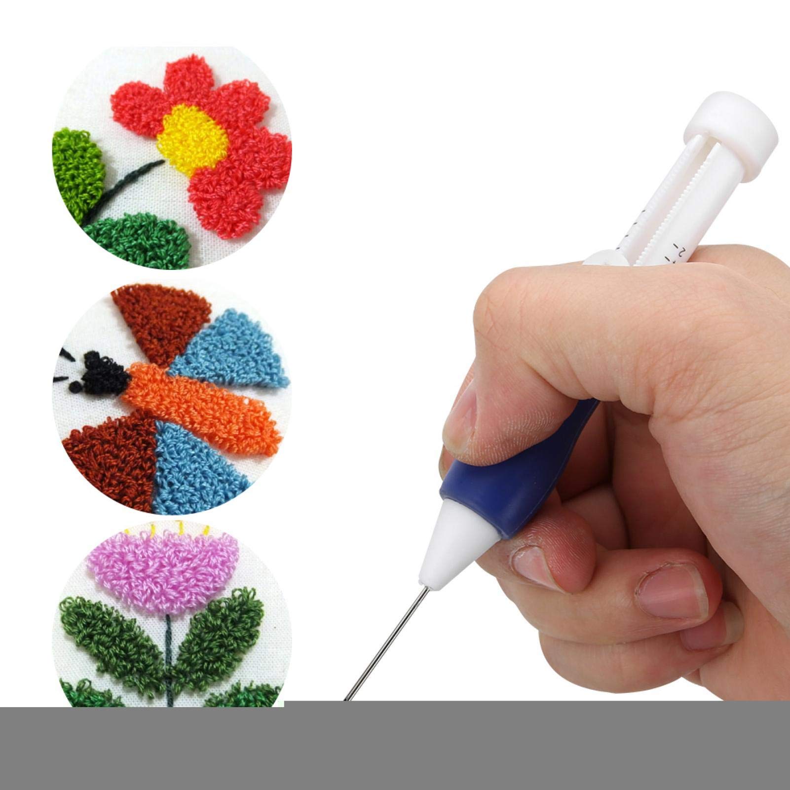 Embroidery Pen Kit, Embroidery Punch Needle Embroidery Pen Magic Embroidery Stitching Punch Pen Set for Threaders Tool with Case(Tool kit)