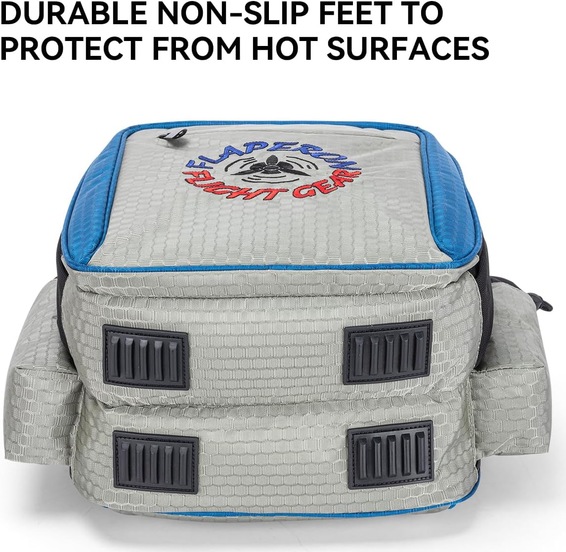 Pilot Flight Bag – Compact Aviation Headset & iPad/Tablet Bag with Multi-Pocket Storage, Shoulder Strap, Honeycomb Nylon (Gray/Blue) - Image 9