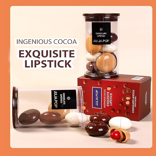 Miniatura 2 de Juego de lápices labiales de chocolate, 8 colores lindos e impermeables, mate, mate, mini cápsulas, juego de lápiz labial de terciopelo, mini