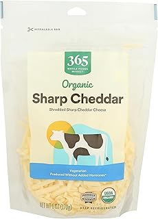 365 by Whole Foods Market, Cheddar Sharp Shredded Organic, 6 Ounce