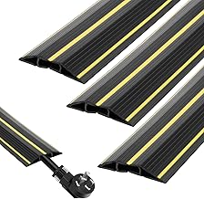 LOPYXBR 3 unidades de puente para cables de suelo, 1 m de canal de cable con 3 canales, 83 x 17 mm de ancho, color negro y amarillo, para oficina, taller, almacén, concierto, etc., protección de