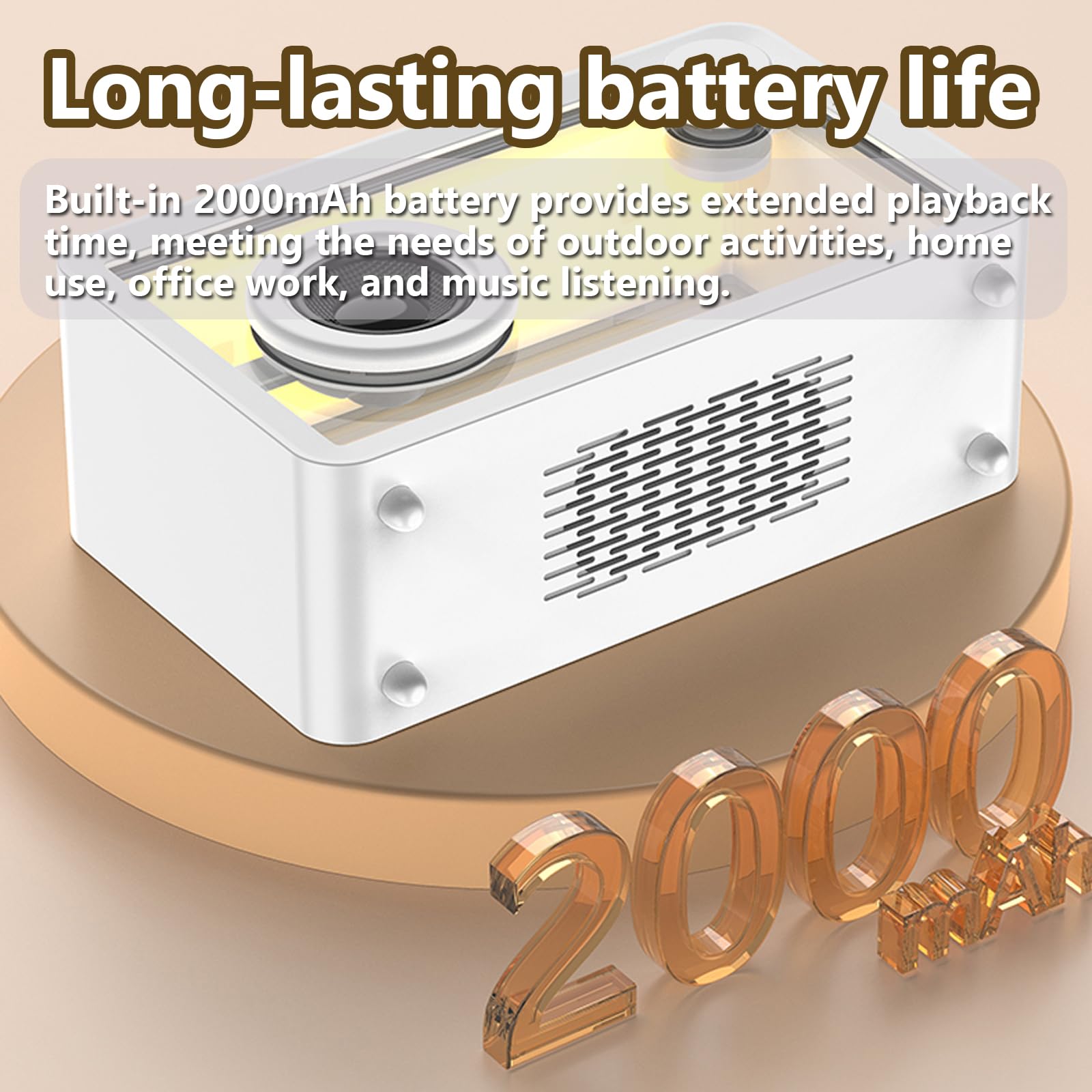 Enceinte Bluetooth Portable Et Transparente, Compatible Bluetooth Et AUX, 7 Couleurs D'éclairage, 5 Modes D'écoute, 8 H D'autonomie, Idéale pour Les Fêtes en Intérieur, en Extérieur
