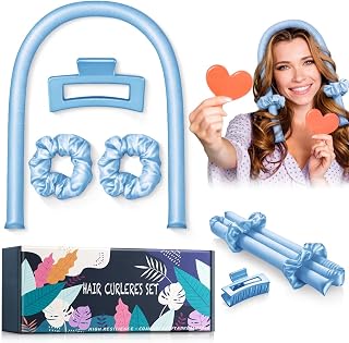 Heat-less Curling Iron, Heat-Free Curls, Long Hair Curling Tongs Silk Hair Roll Soft Wrap No Heat Caps Best for Natural Wave DIY Long Hair Styling Tools